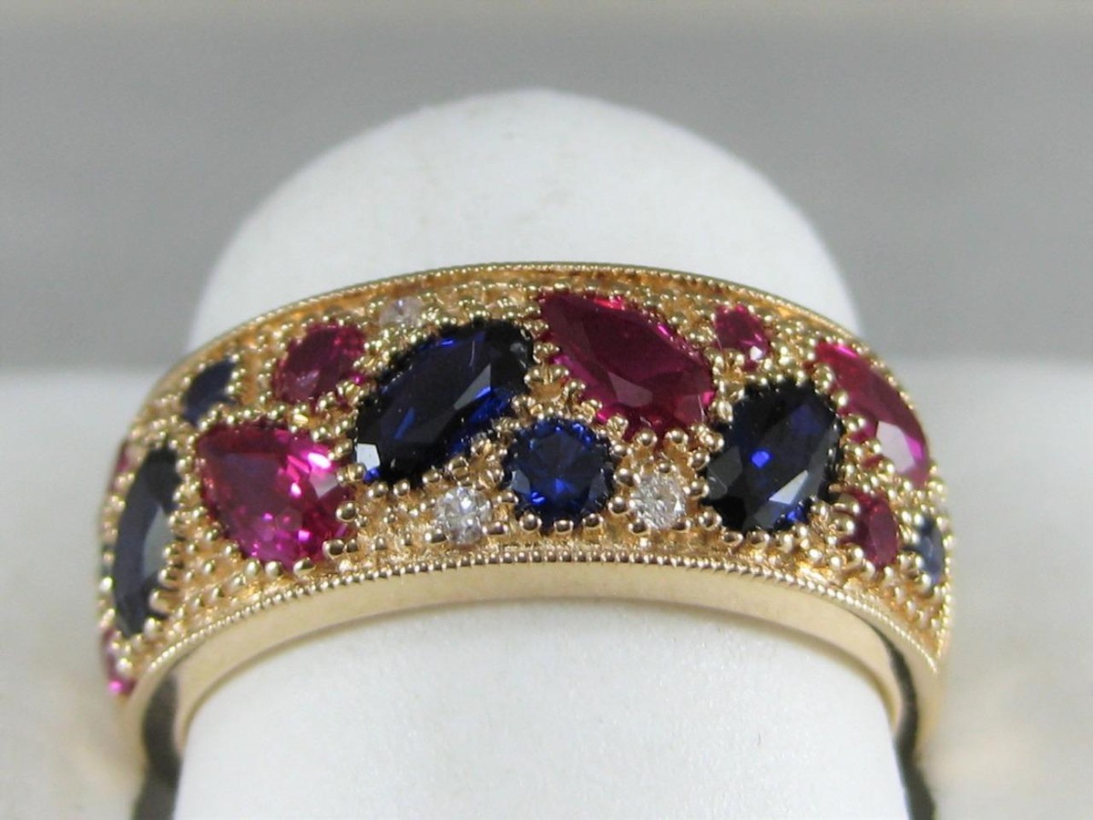 【R&B】Jewel Blue And White Cubic Zirconia Platinum Over Sterling Silver