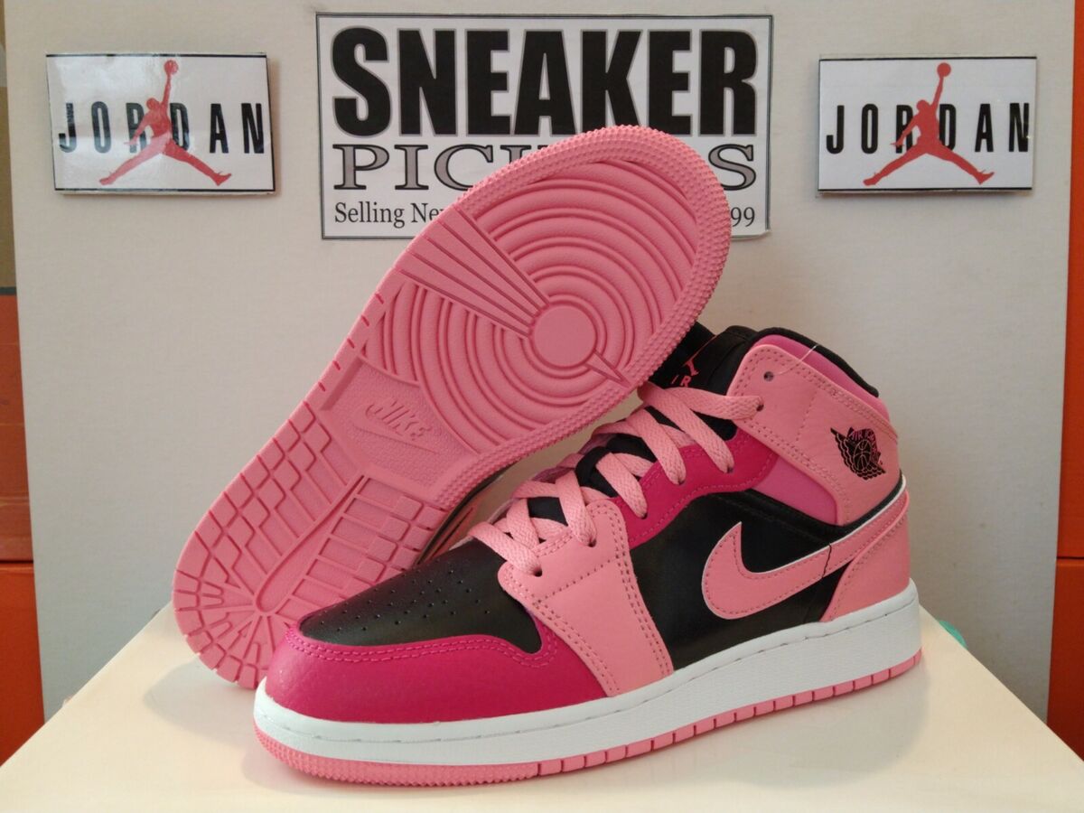 日本未発売 NIKE AIR JORDAN 1 MID GS Patent Black White Gold