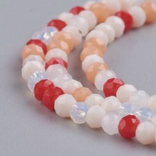 135 Bulk Beads Faceted Rondelle White Rainbow Wholesale Spacers 3mm 14.5" Strand