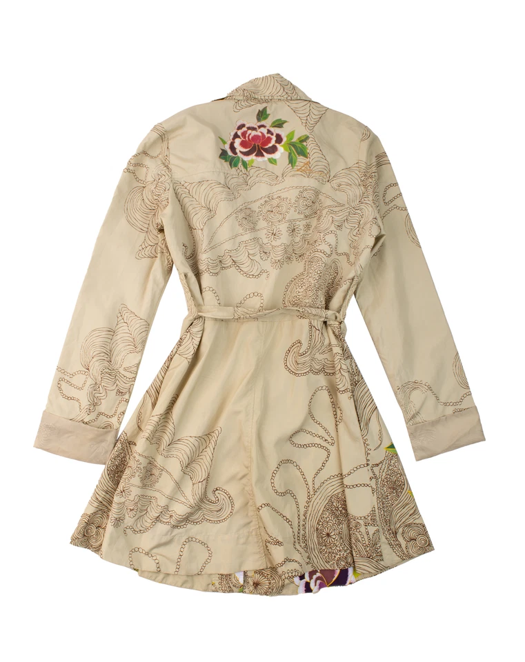 Gabardina larga multicolor Desigual para dama talla L Foto 2 de 4