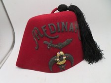FEZ VINTAGE RED FELT SHRINERS HAT TASSLE MASONIC MASONS  7 1/8
