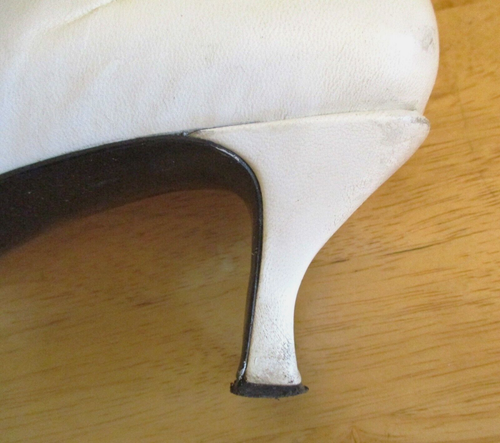 Nine West "Enchero" Women's White Leather Pumps, Square Toe, Size 9 - Picture 8 of 15