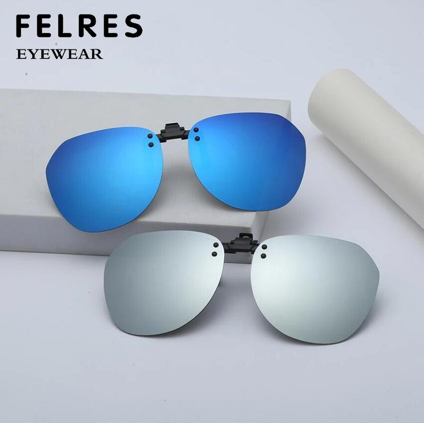 Flip Up Clip-on Polarized Sunglasses Men Women Night Vision Driving Glasses  New