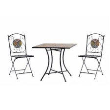 Mosaik Gartenmöbel Set Mosaiktisch quadratisch Mosaikstuhl Balkonstuhl Bunt