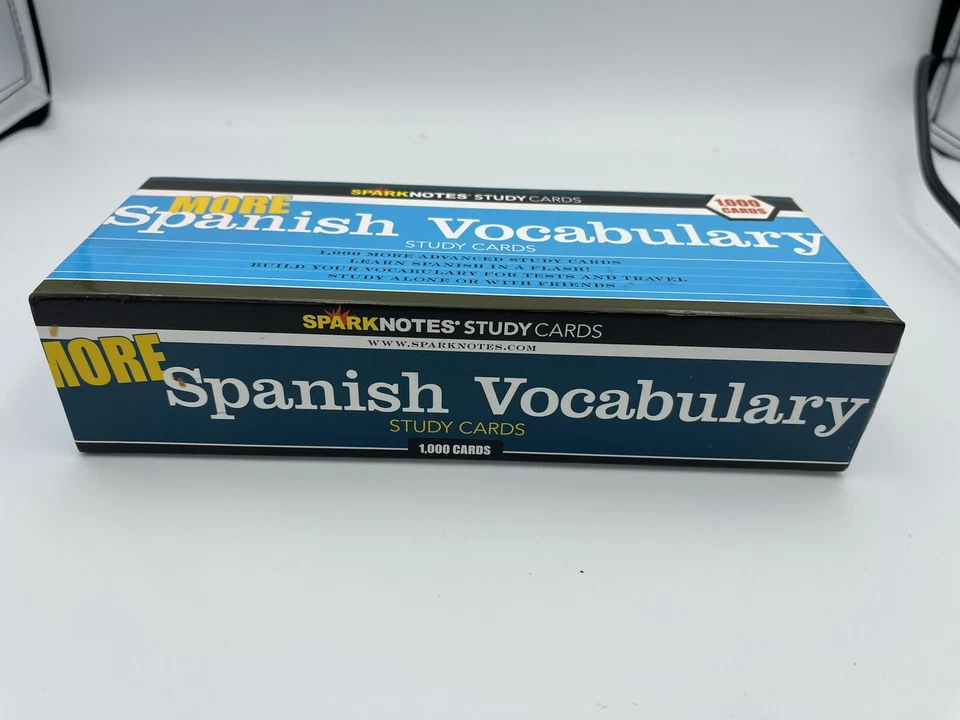 1,000 SparkNotes Study Cards Spanish Vocabulary 2006 Spark Publishing Homeschool - Image 2 of 3