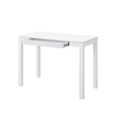 White Parsons Writing Desk With Large Storage Drawer Home Office