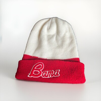 Vintage Bama Alabama Beanie Red White Unisex Ski Toque Hat