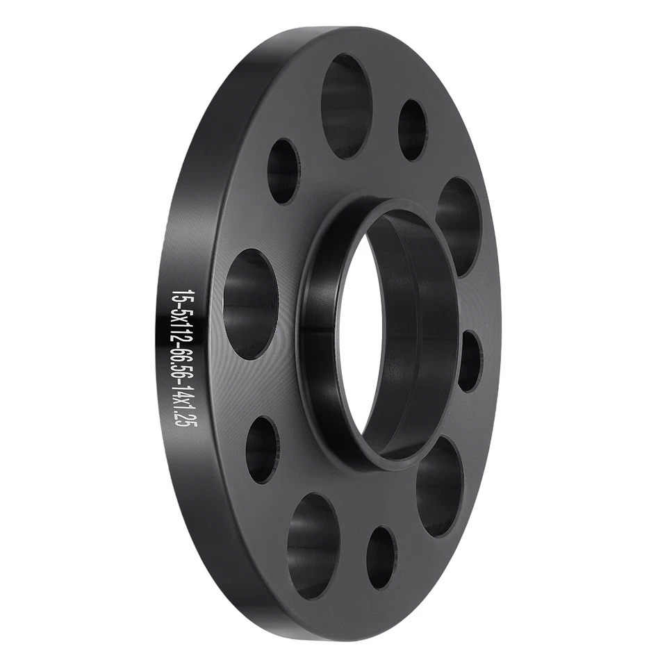 2x 15mm 5X112 Wheel Spacer 66.56mm CB 14X1.25 BOLT For BMW 520i 750i 750Li 120i Foto 3 de 4