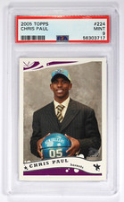 2005 Topps Chris Paul #224 Rookie Card Charlotte Hornets PSA 9. rookie card picture