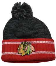 Chicago Blackhawks NHL Gray Series Knit Beanie Pom Pom Winter Hat by Fanatics