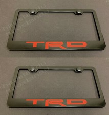 2x Redtrd Black Stainless Metal License Plate Frame Wscrew Caps Red 2x Redtrd Black Stainless Metal License Plate Frame Wscrew Caps Red