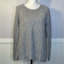 LOFT Pullover Crewneck Knit Sweater Cotton Wool Knit Gray