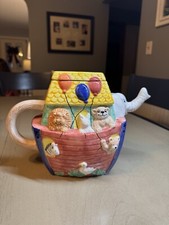 Noahs Ark Ceramic Teapot, Flowers Inc