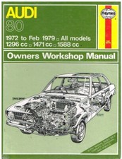 AUDI 80 B1 SERIES 1.3 & 1.5 SALOON 1972-75 OWNERS WORKSHOP MANUAL *HARDBACK*