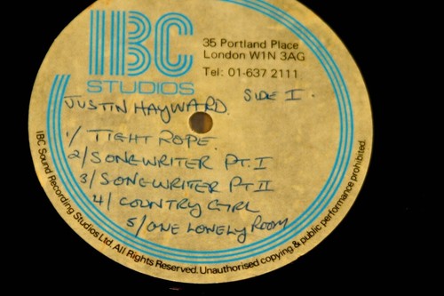 JUSTIN HAYWARD ~ SONGWRITER ~ UK 2-SIDED 10-TRACK LP ACETATE 1976 MOODY BLUES - Picture 4 of 4