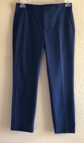 Zara Women's Navy Blue Work Slim Trousers Pants Size S