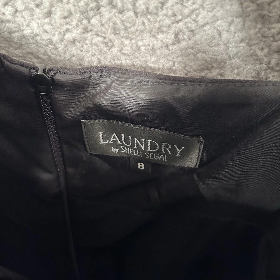 Vestido para mujer Laundry by Shelli Segal manga con tiras línea A rayas 8 negro Foto 2 de 4