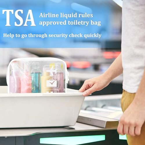 3Pcs TSA Approved Toiletry Bag, Clear Travel Toiletry Bag, Clear Makeup White - Bild 4 von 7