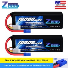 2x Zeee 14.8V 120C 4S Lipo Battery 10000mAh EC5 for RC Car Truck Tank RC Models