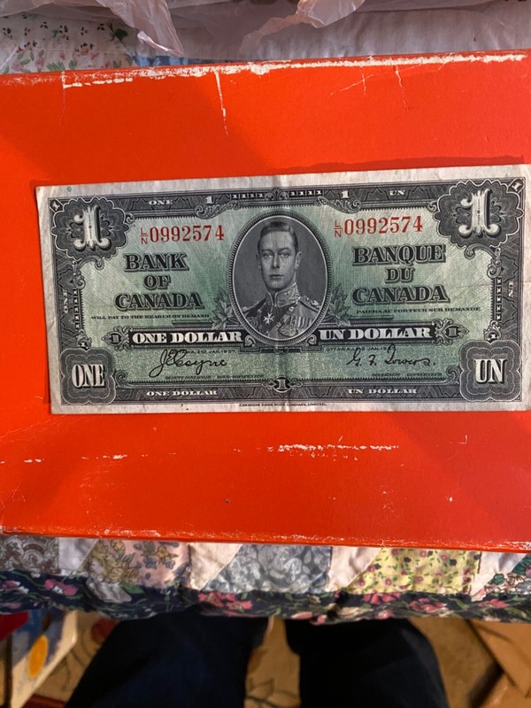 1937 Canadian 1 Dollar Bill