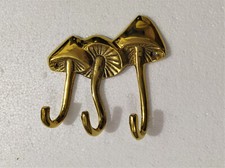 Lot of 10 Solid Brass Mushroom Wall Hooks Coa...