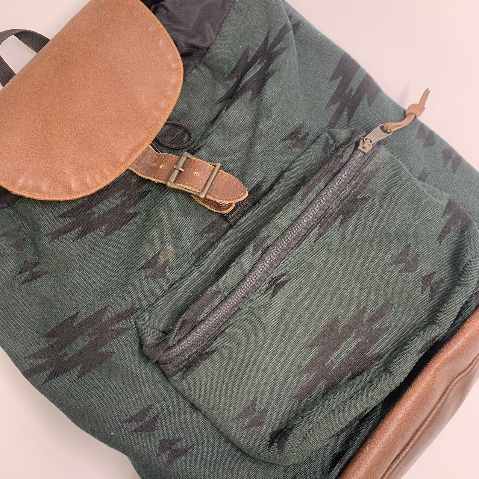 Jansport 1980s Canvas Aztec Backpack Hiking Camping G… Gem