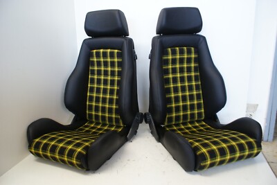 RECARO  MODULAR LS PAAR LEDER-STOFF GELB NEU BEZOGEN SELTEN