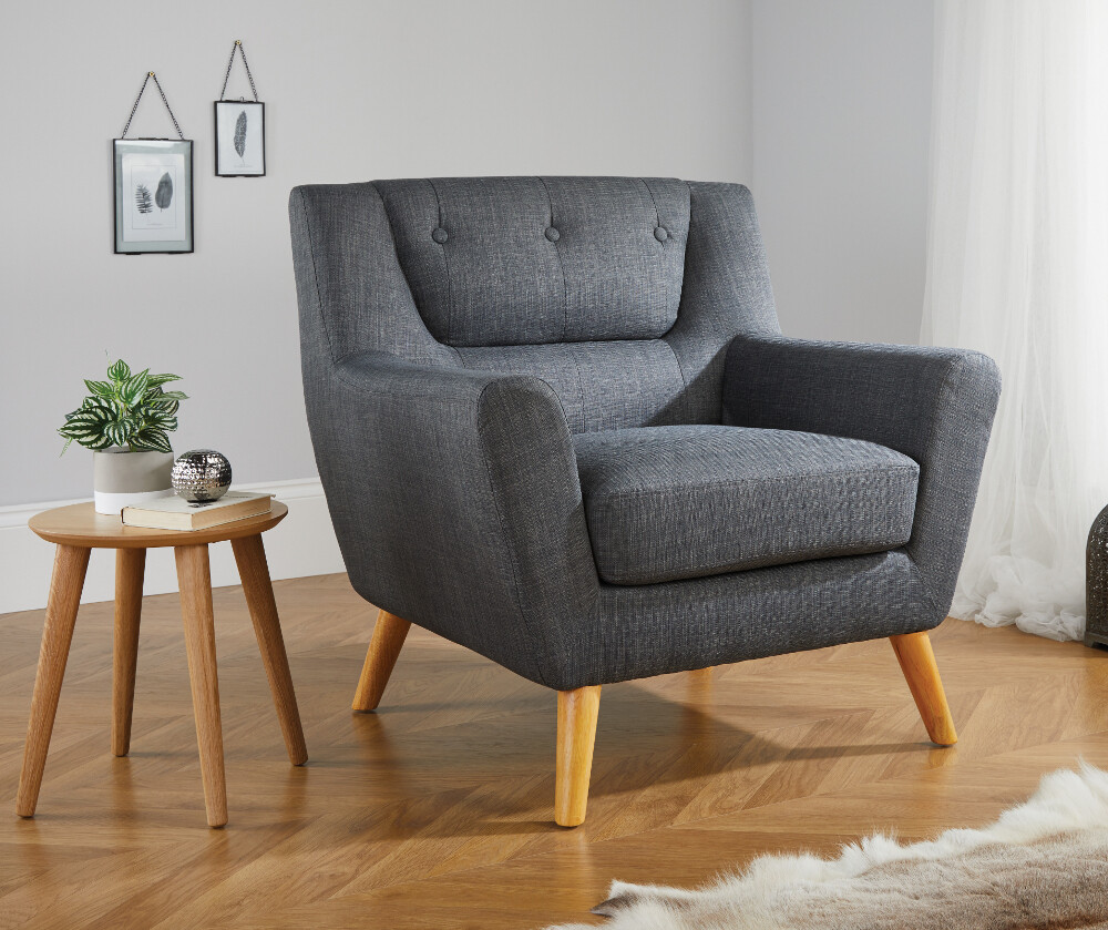 Fabric Armchair, Lambeth Fabric Grey or Duck Egg Blue Armchair Light