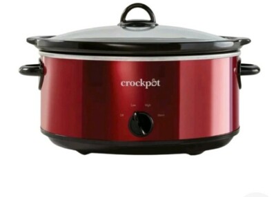 Crockpot 7-Quart Manual Slow Cooker, Red Stainless Steel, Oval For 9+people*read
