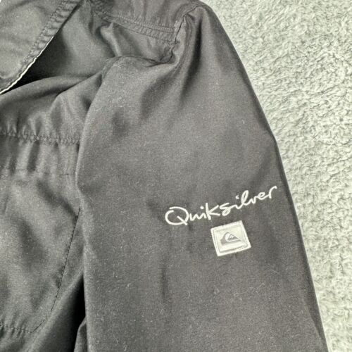 Quiksilver Herren Medium schwarz Windbreaker durchgehender Reißverschluss Langarm Y2K Sport - Bild 2 von 13