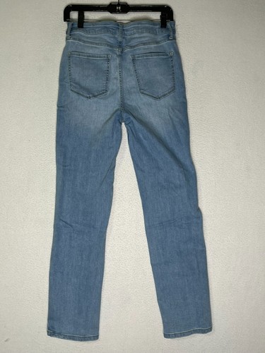 Nine West Blue High Rise Slim Straight Leg Denim Jeans Cotton Girl's Size 10 - Picture 3 of 6