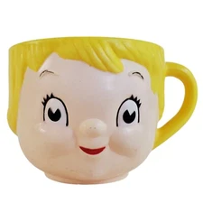 Campbell's Soup Kids Drinking Mug Cup Novelty Plastic Face Mug Dolly Dingle