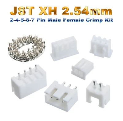 XH 2.54mm Balancer Stecker Crimp Set Male Female 2Pin 3Pin 4Pin 5Pin 6Pin 7P JST