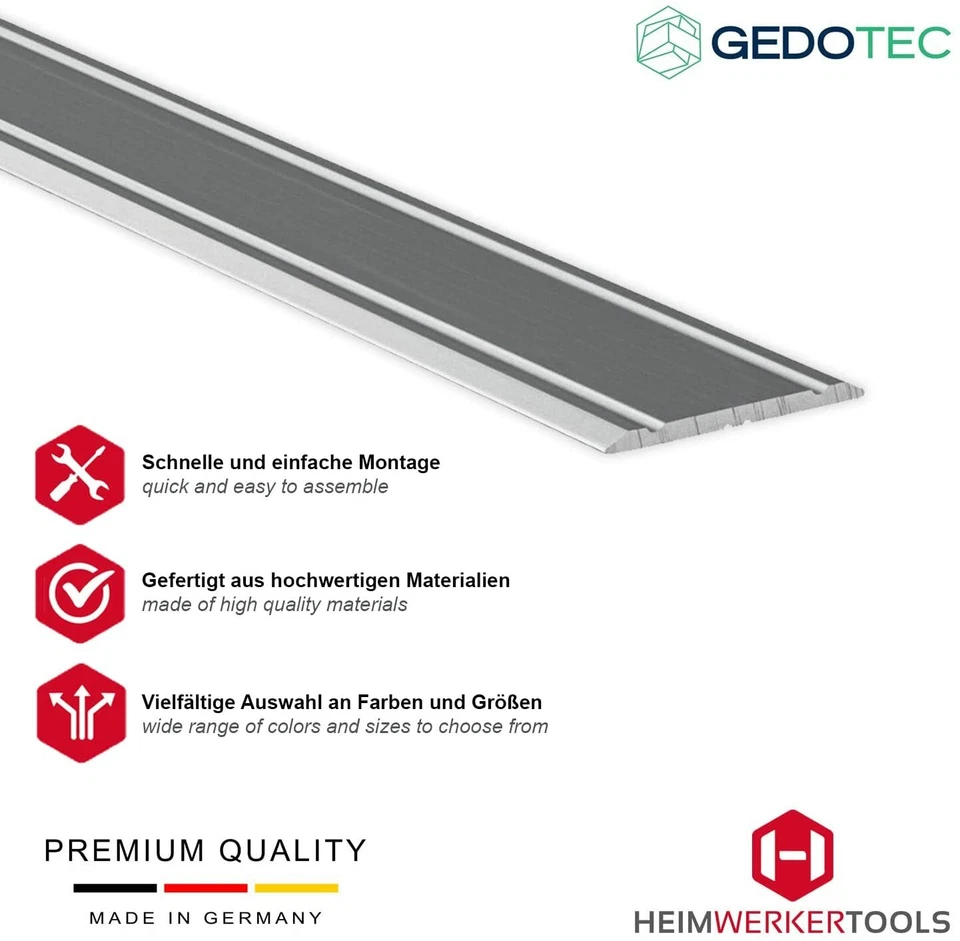 Gedotec Übergangsprofil Superflach selbstklebend Alu Bodenprofil Leiste Kleben - Bild 4 von 4