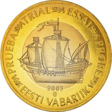 [#385635] Estonie, Euro, 2003, unofficial private coin, SPL+, Cuivre plaqué acie
