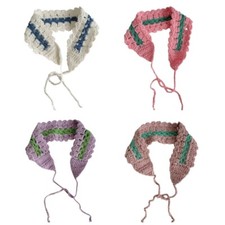 Girl Headbands Contrast Color Hair Bandanas Knitted Hairband Colorful Headwear