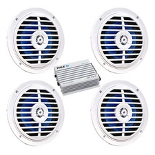 Pyle 4-Channel Waterproof Marine Bluetooth Amplifier, 4x 5.25" 100W Speakers