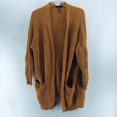 forever 21 cardigan women size medium light brown pockets long