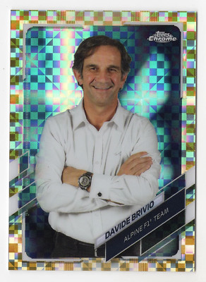DAVIDE BRIVIO 2021 Topps Chrome F1 GOLD CHECKER FLAG REFRACTOR (Alpine Formula 1
