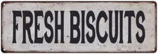FRESH BISCUITS Vintage Look Rustic Metal Sign Chic Retro 106180035145
