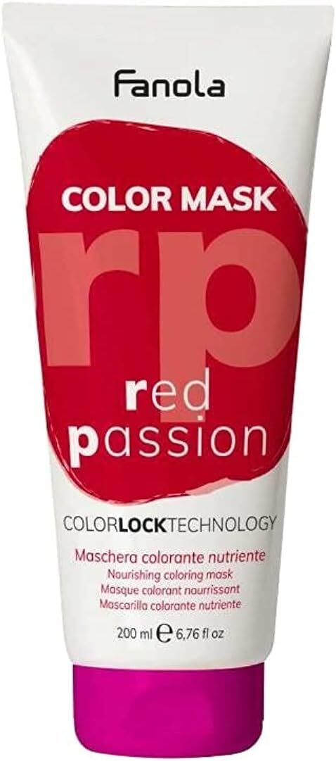 Fanola Color Mask Red Passion, Maschera Pigmentata Nutriente per Capelli Scur...