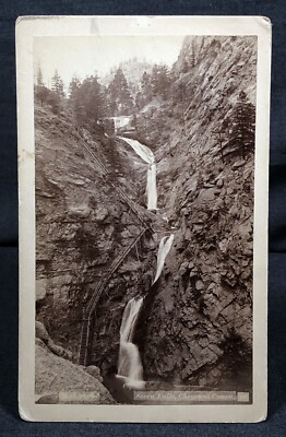Seven Fall Cheyenne Canon CO Antique HOOK Albumen Card Mounted Photograph Pic