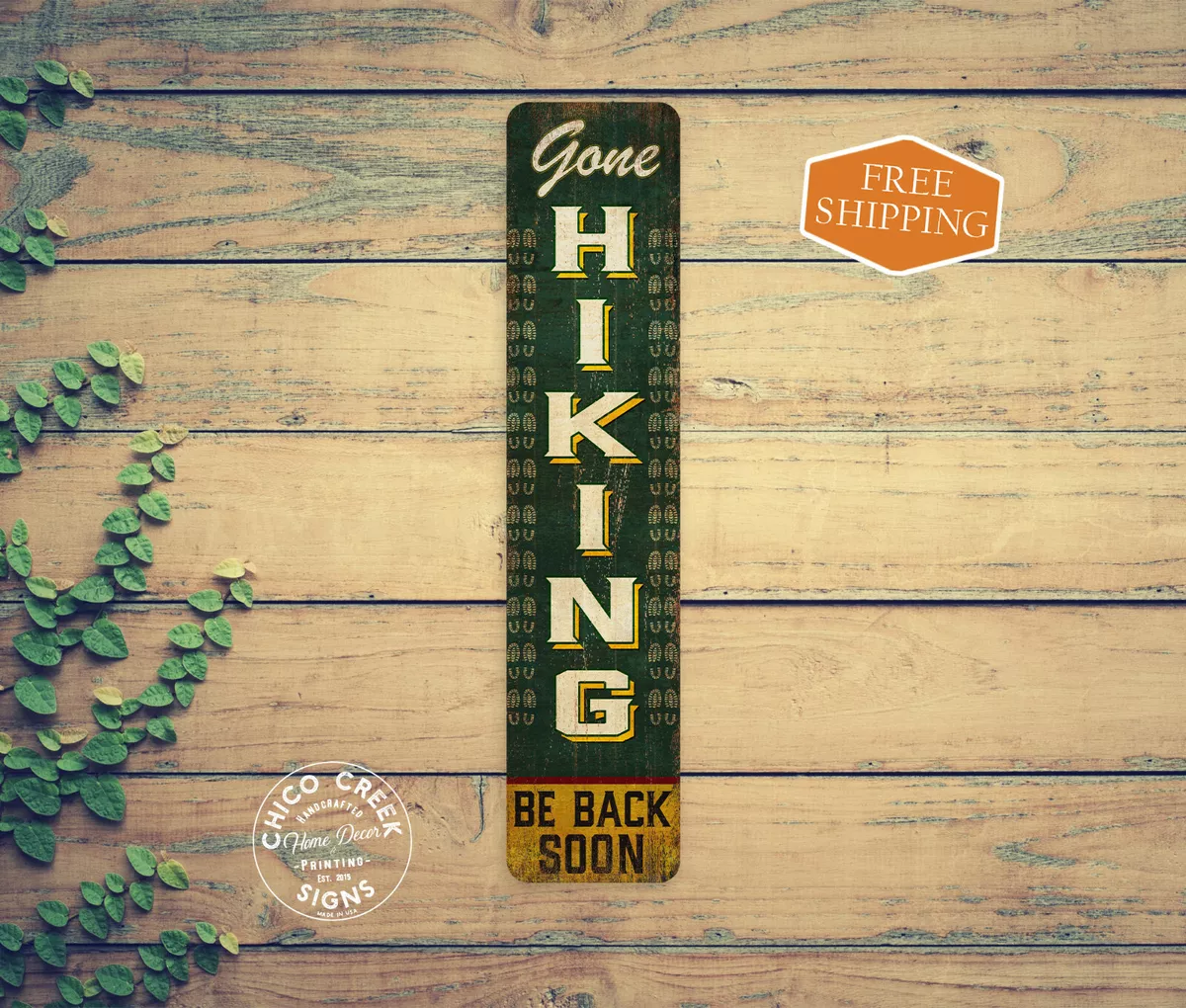 Gone Hiking Sign Cabin Decor Camping National Park Outdoors Trek  104182001036 | eBay