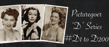 PICTUREGOER - D Series ☆ FILM STAR ☆ 1950s Postcard Selection #D1 to #D200