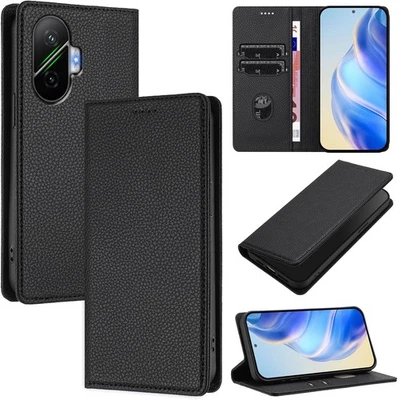 YG For Xiaomi Poco F7 Case Wallet Leather Phone Cover RFID Card Slots +Screen Glass