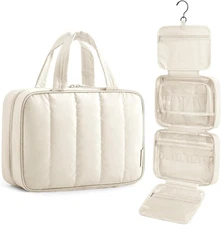 Travel Toiletry Bag for Women, Portable Hanging Hook Makeup Bag Organizer, Water