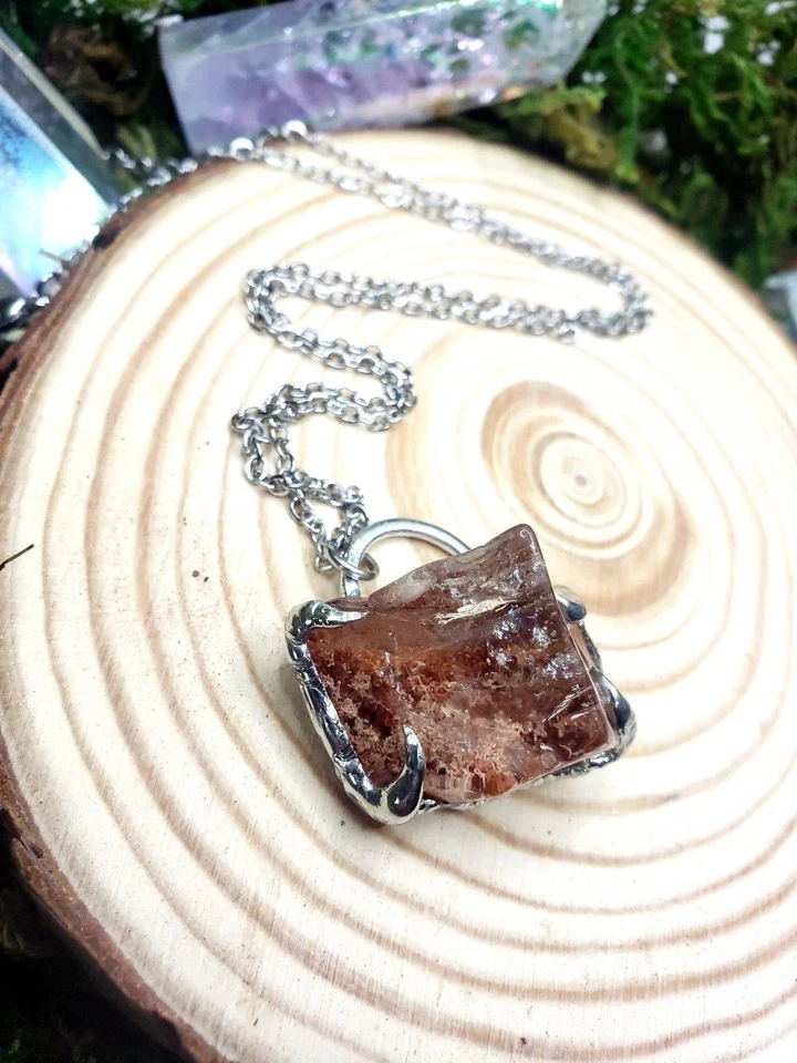 Lodolita Fantasma Cuarzo Cristal Collar Gótico Declaración Pieza Foto 2 de 4