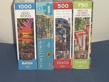 Lot of 4 Jigsaw Puzzles 2-1000 pc. 1-750 pc.  1-500 pc. COMPLETE Smoke-Free