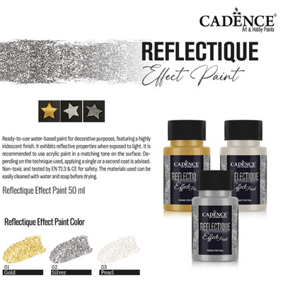 Cadence Reflektor Effektfarbe 50ML   Gold, Silber, Perle