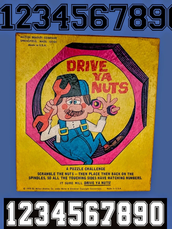 1970 MILTON BRADLEY Drive Ya Nuts MATCHING NUMBER Puzzle Game New In Box NOS - Image 2 of 4